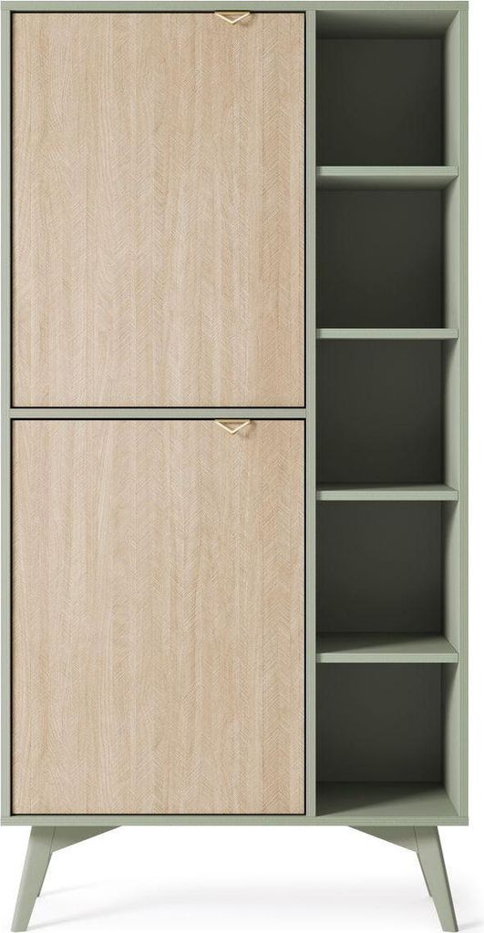 Kommode – Sideboard – RG80 – FOREST – Eukalyptus – Moderner Stauraumschrank mit offenen Regalen