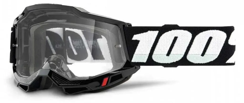 Lunettes Accuri 2 Kids 100% Noir avec verres transparents CAT0 Moto