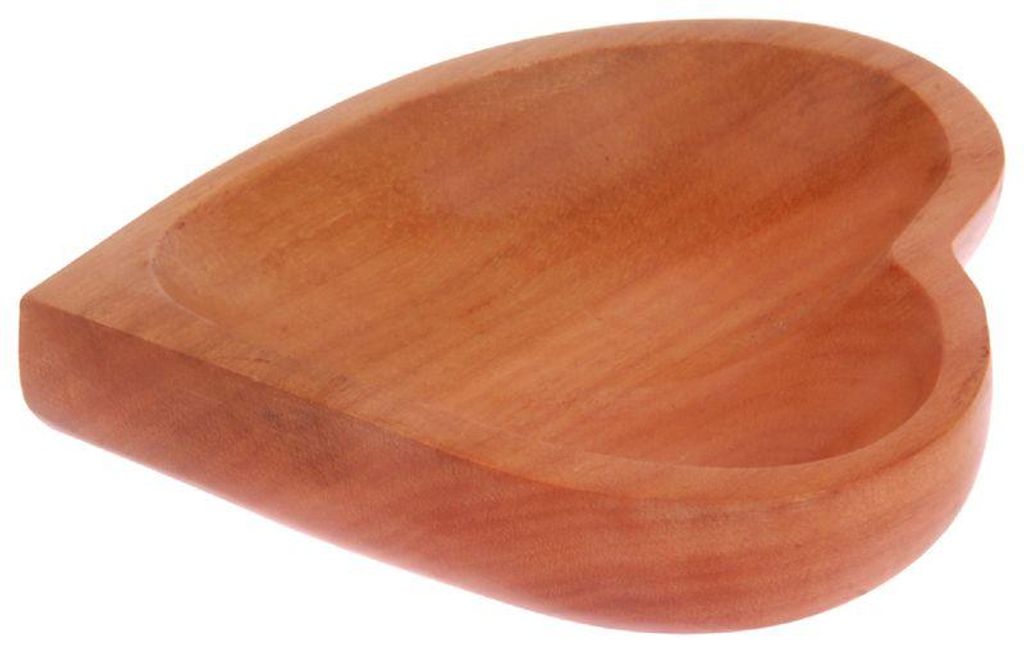Deko-Schale aus Teakholz, 4 Formen, Form:herzförmig