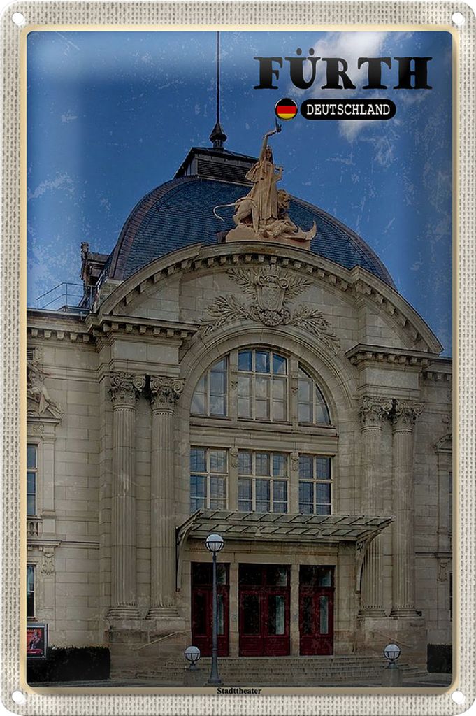 Blechschild Städte Fürth Stadttheater Architektur 40x30cm