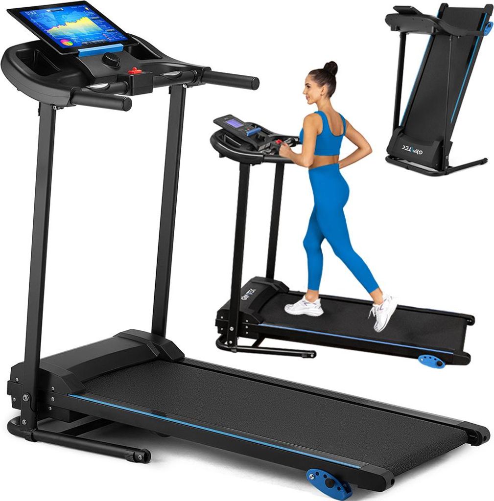 Gymtek Laufband für Zuhause, Walking Pad, Treadmill - bis 120 kg, 10 km/h - Klappbar, 16 Trainingsprogramme, LCD-Display - Fitness, Home Gym