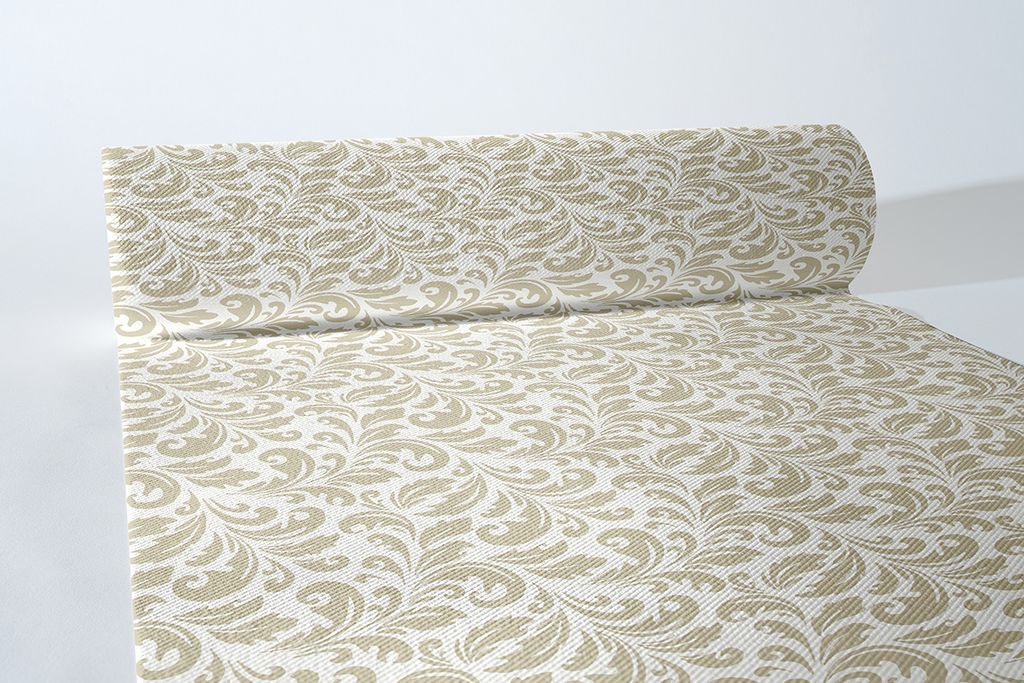 Sovie HORECA Tischläufer Carlo in Champagner-Braun aus Linclass Airlaid 40cm x 24 m, 1 Stück - Ornamente