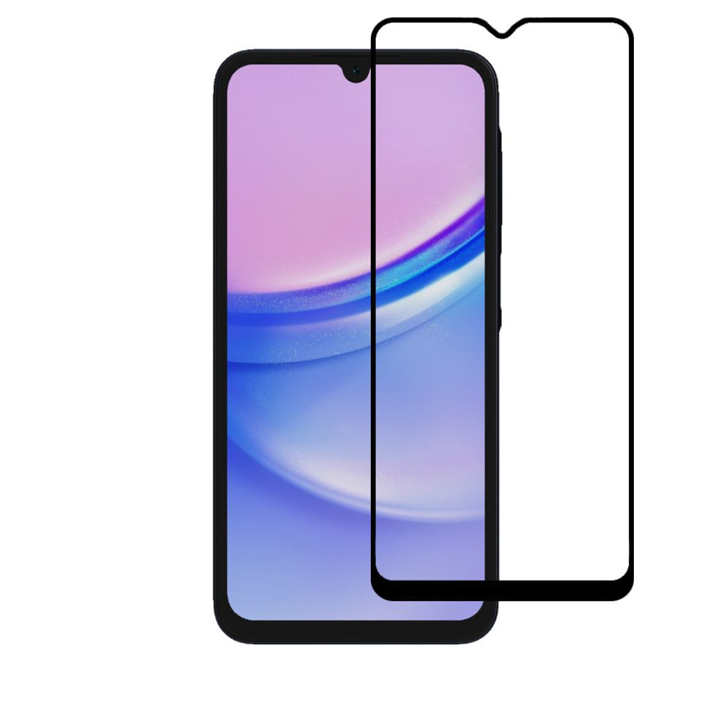 Displayschutzfolie passend für Samsung Galaxy A15 - Full Cover Tempered Glass mit rundem Rand - Tempered Glass mit abgerundeten Ecken