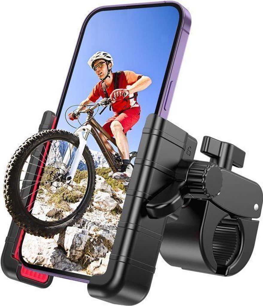 Motorrad-Handyhalterung, stoßdämpfende, rutschfeste Universal-Lenkerhalterung für Fahrräder und Smartphones