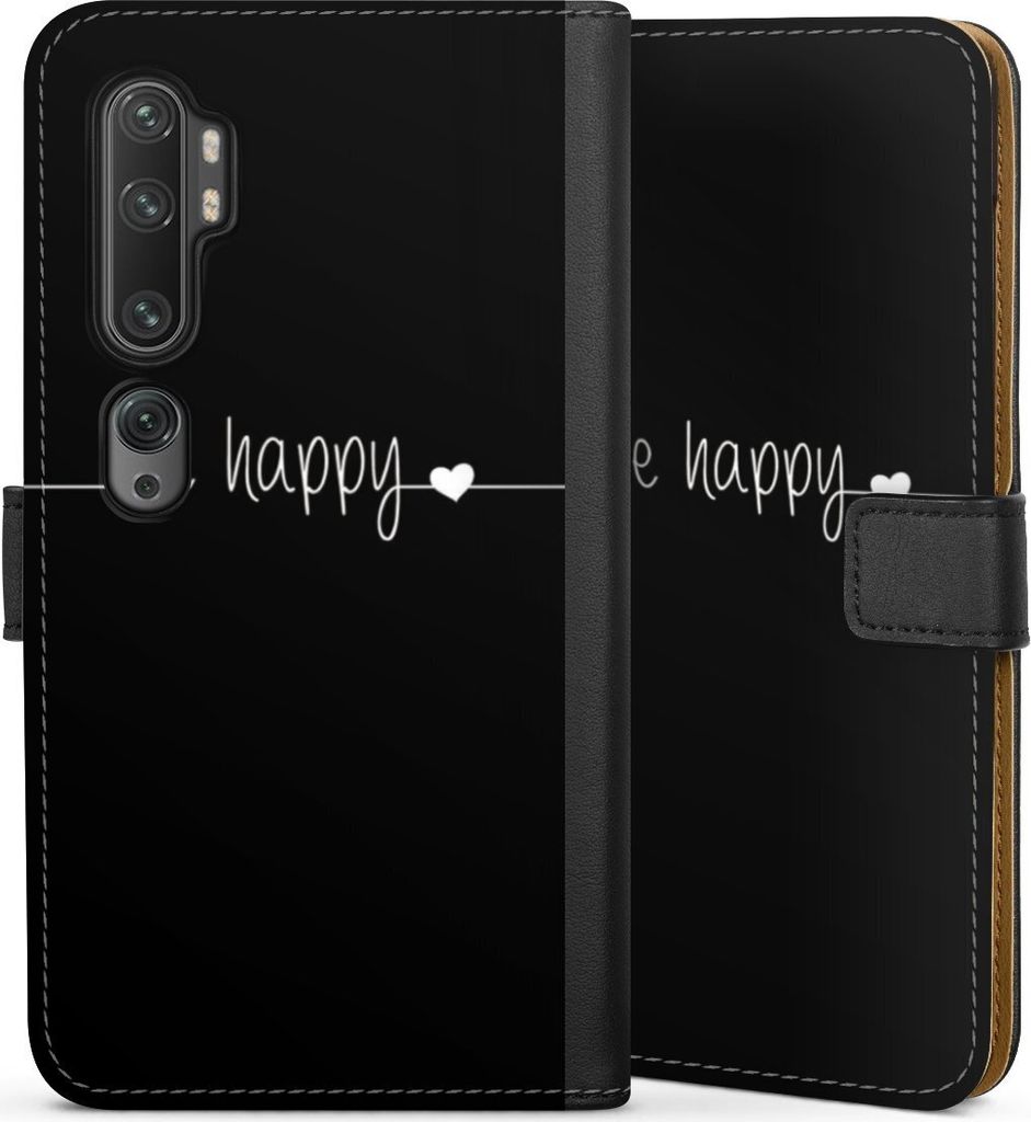 DeinDesign Klapphülle für Xiaomi Mi Note 10 Handytasche Lederhülle Tasche Glück Sprüche Statement