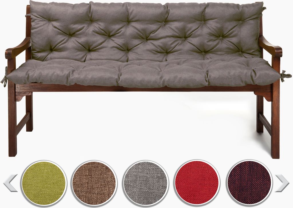 sunnypillow Bankauflage Stuhlkissen Bankkissen 130 x 50 x 50 cm Sitzkissen und Rückenkissen für Hollywoodschaukel Polsterauflage Auflage - Grau