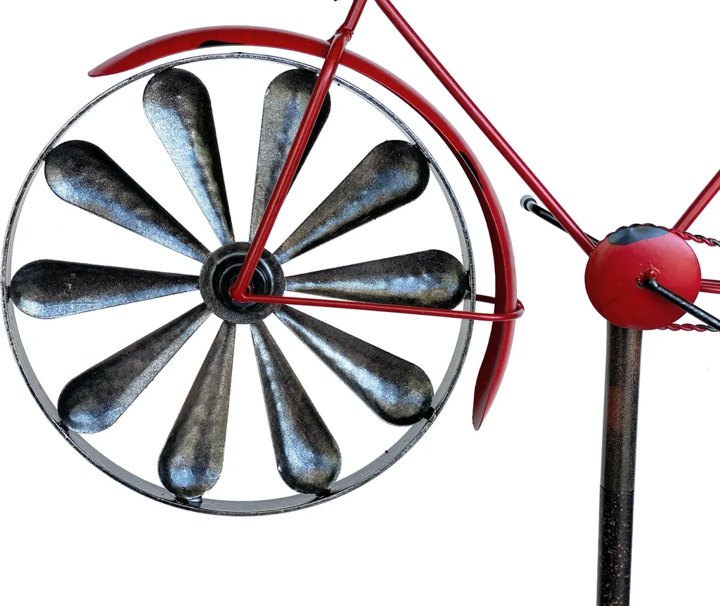Fiche de sol vélo 160 cm rouge résistant aux intempéries style Shabby