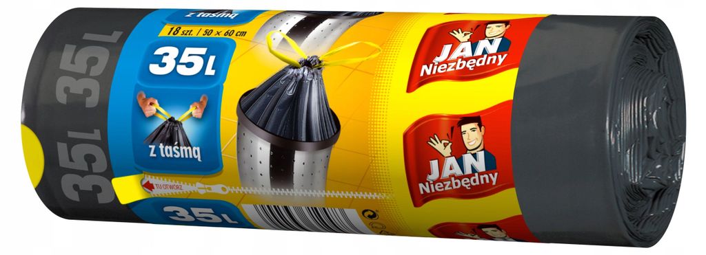 Jan Niezbędny Sacchetti per rifiuti 35L neri resistenti 18 Immagine del prodotto 