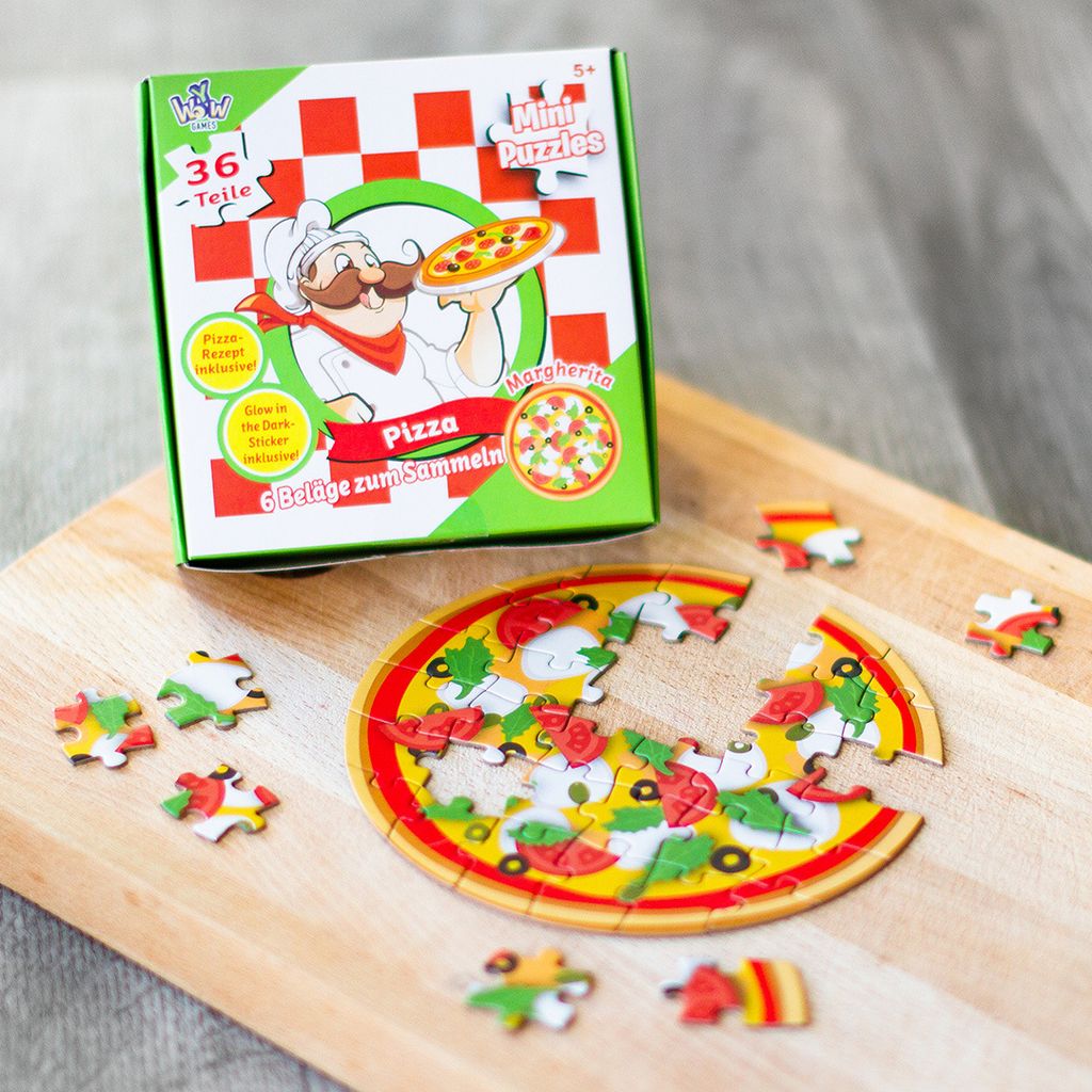 Puzzle mini Pizza 6 verschiedene Motive 36 Teile
