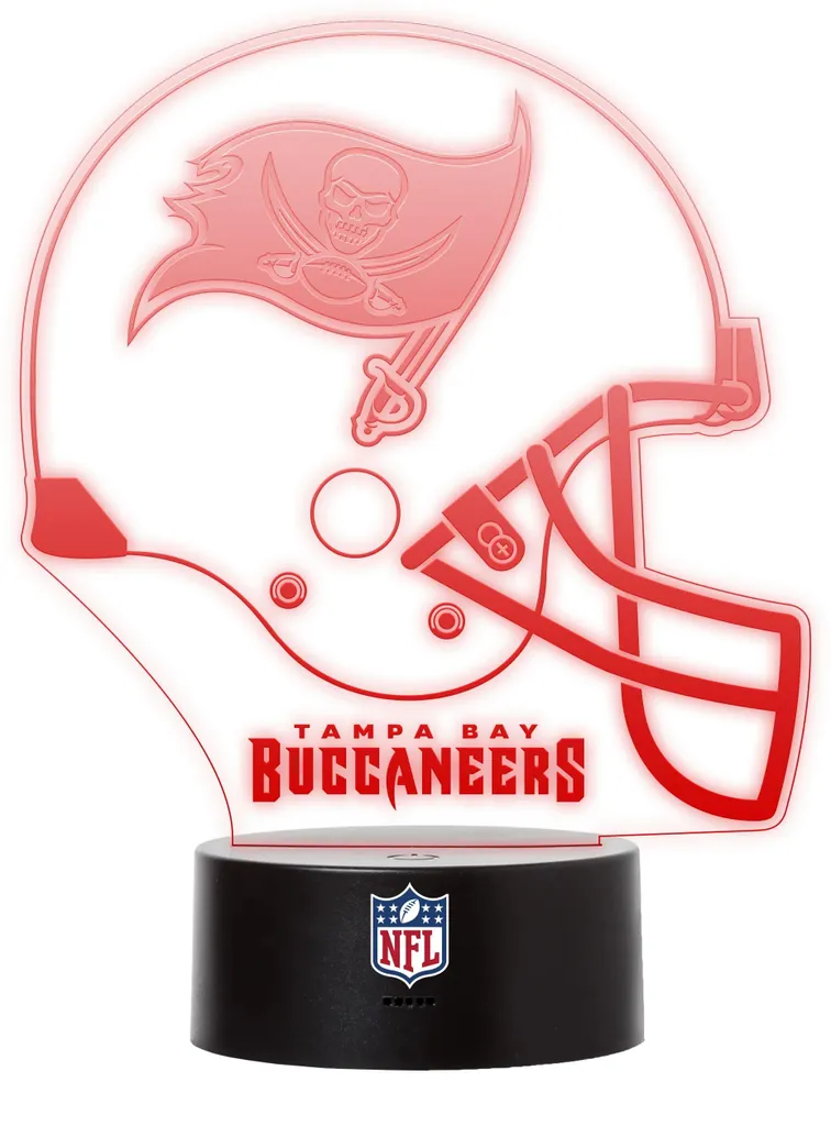 Casque Tampa Bay Buccaneers Lumineux NFL LED Effet 3D avec Socle USB