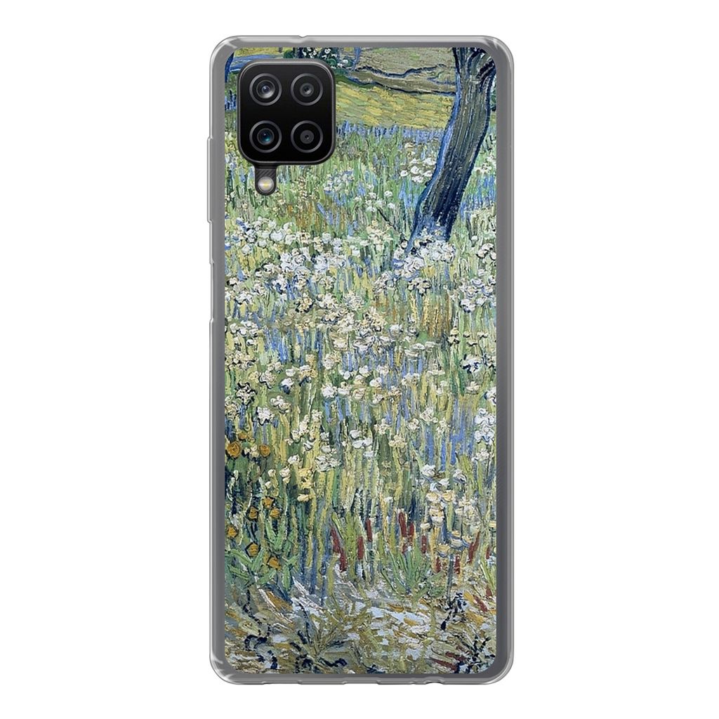 MuchoWow Handyhülle Schutzhülle Hülle für Samsung Galaxy A12 Baumstämme im Gras - Vincent van Gogh Silikon Softcase Handy Hülle - Bild