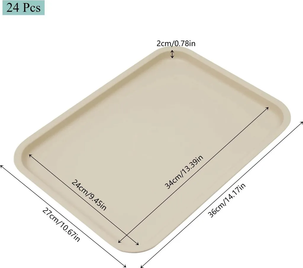 Vassoi Mensa Professionali 36x27 cm PP Bianco - Fornitura Stock 24pz - 2
