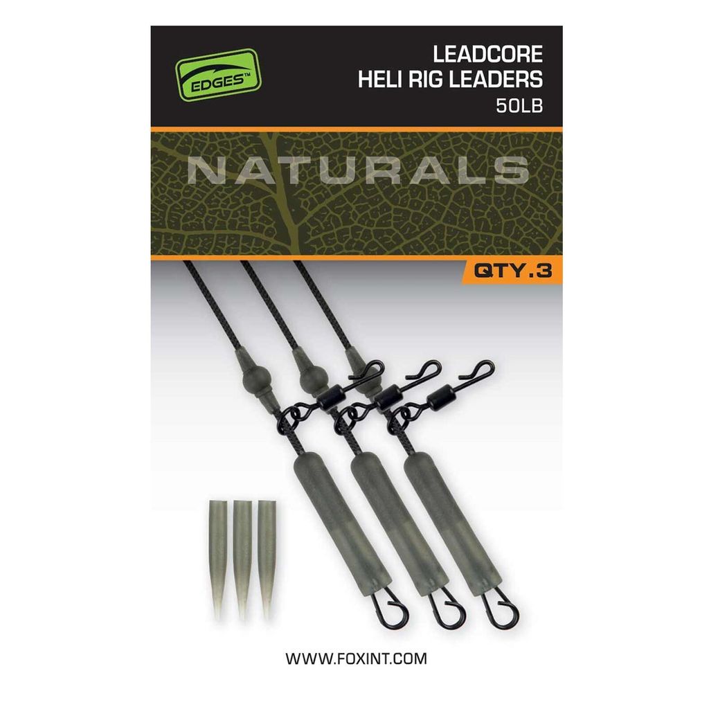 Fox Fishing Edges Naturals Leadcore Heli Rig Leaders