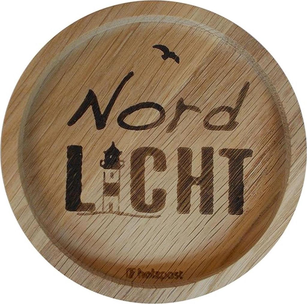 Maritimer Glas-Untersetzer - Runder Untersetzer aus rustikaler Eiche Holz mit eingebranntem Motiv (62331)