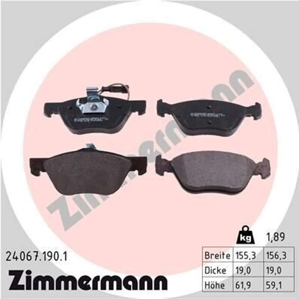 Plaquettes de frein avant pour Fiat Multipla et Alfa Romeo 147