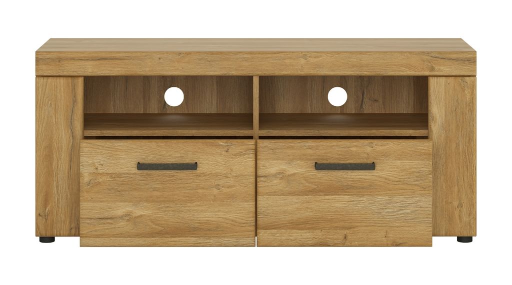 Lowboard CORTINA, 127,6x40,9x55,8 cm (BxTxH), 2 offene Fächer, 2 Schubladen, 2 Kabeldurchlässe