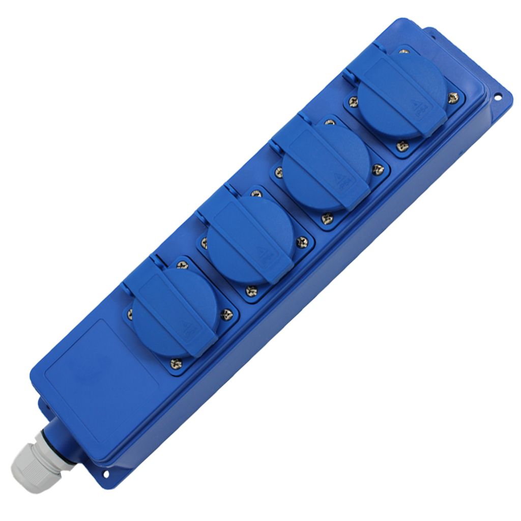 CEE Steckdose IP44 16A 3-polig Schutzdeckel blau Wohnmobil
