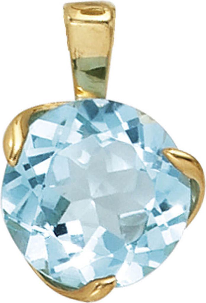 Damen Schmuck Anhänger mit Topas Blautopas 585 Gold Gelbgold Halsschmuck