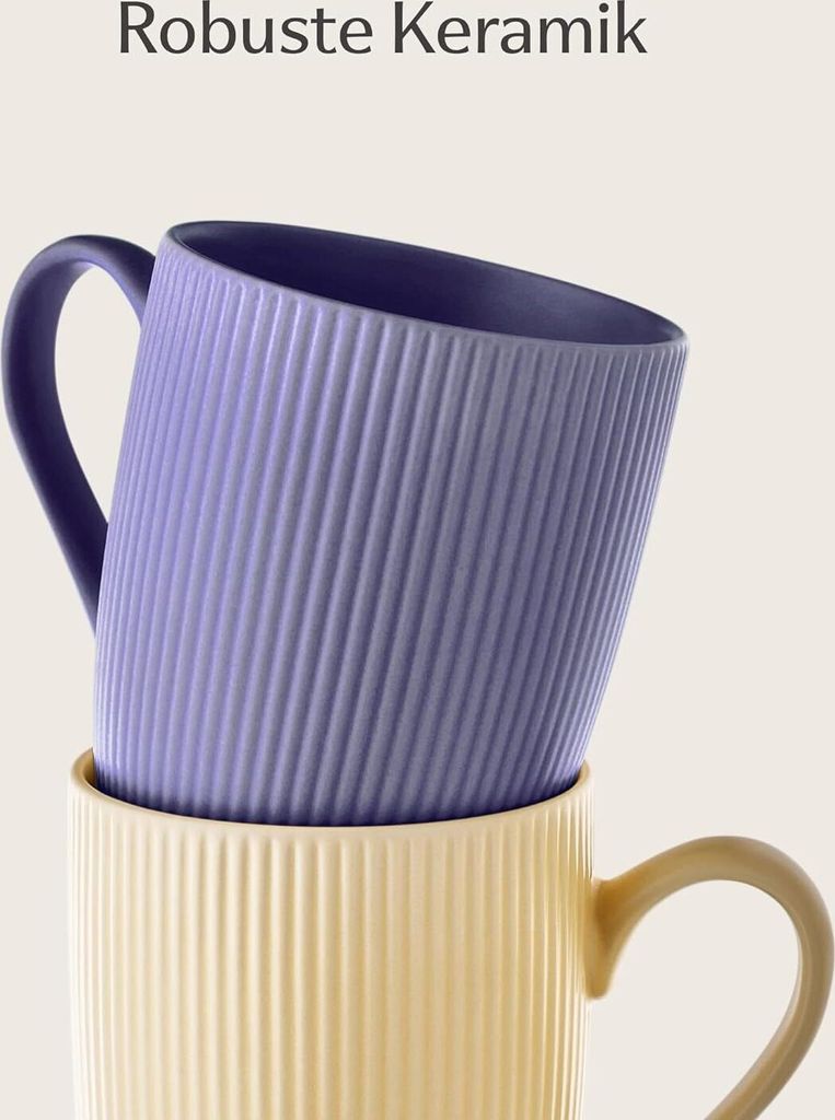 Cosumy Kaffeetassen 6er Set Modern Bunt Pastellfarben - Produktbild 4