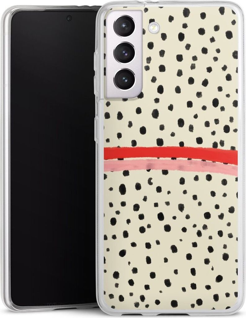 DeinDesign Slim Hülle für Samsung Galaxy S21 5G Silikon Case Ultra Dünn Handyhülle Kunst Punkte Streifen