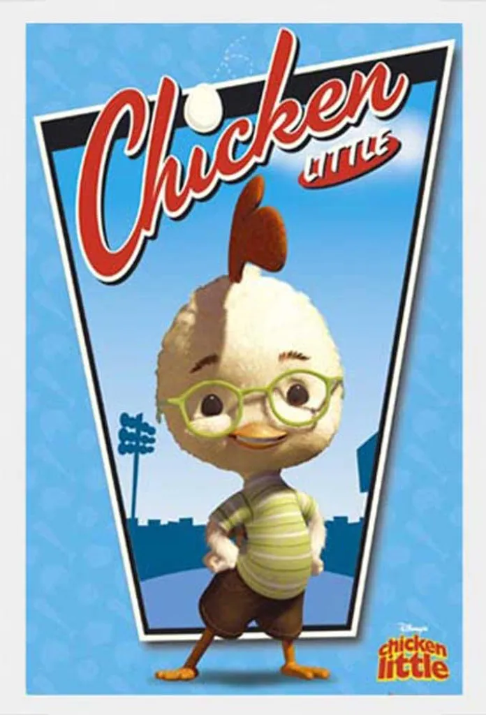 Arredo Parete Disney Chicken Little con Cornice Shinsuke Bianca