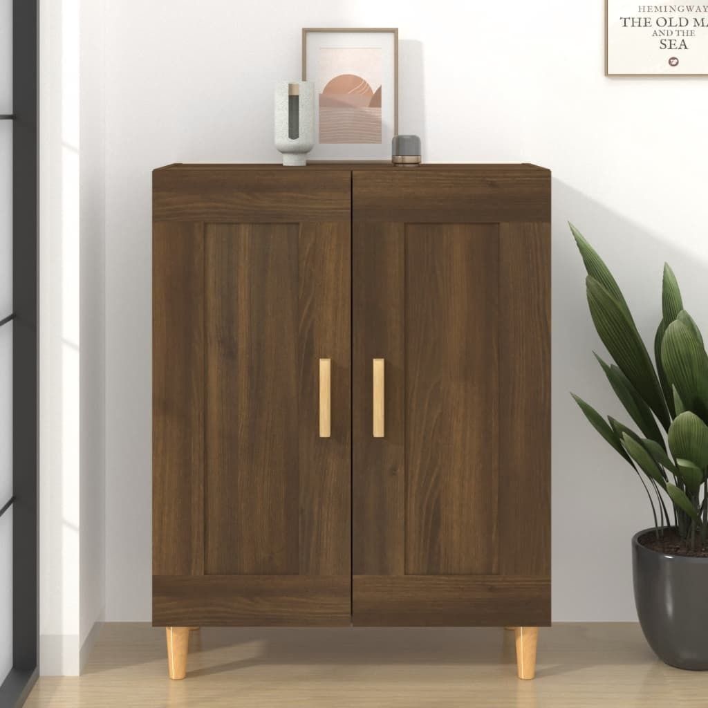 The Living Store Sideboard Braun Eichen-Optik 69,5x34x90 cm Holzwerkstoff