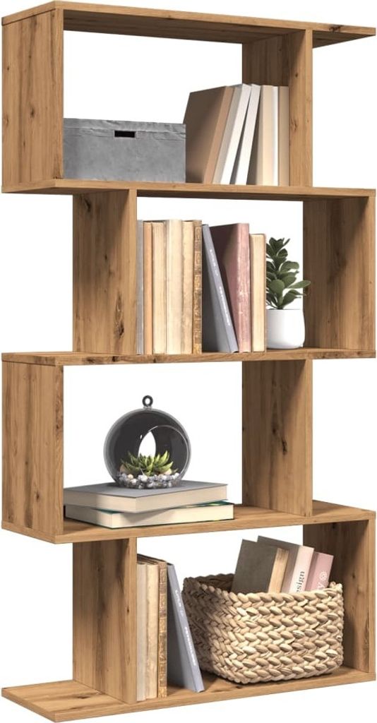 Maison Exclusive - Raumteiler-Bücherregal 4 Böden Artisan-Eiche 70x24x129 cm