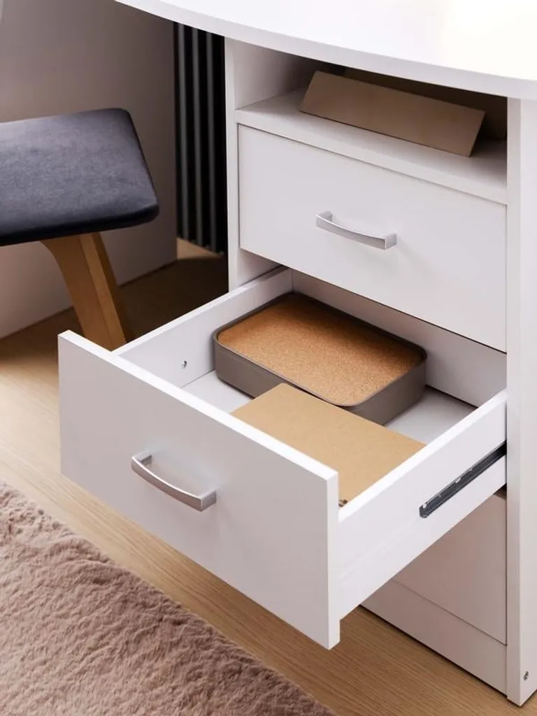 Bureau Adam Multi-rangements avec 3 Tiroirs et Étagère de Rangement Stable - 5