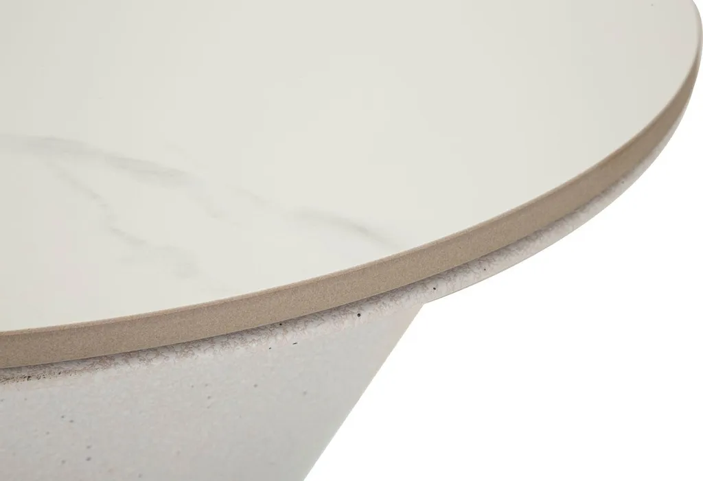 Table d'Appoint Ronde Blanche en Métal Mauro Ferretti Double Surface