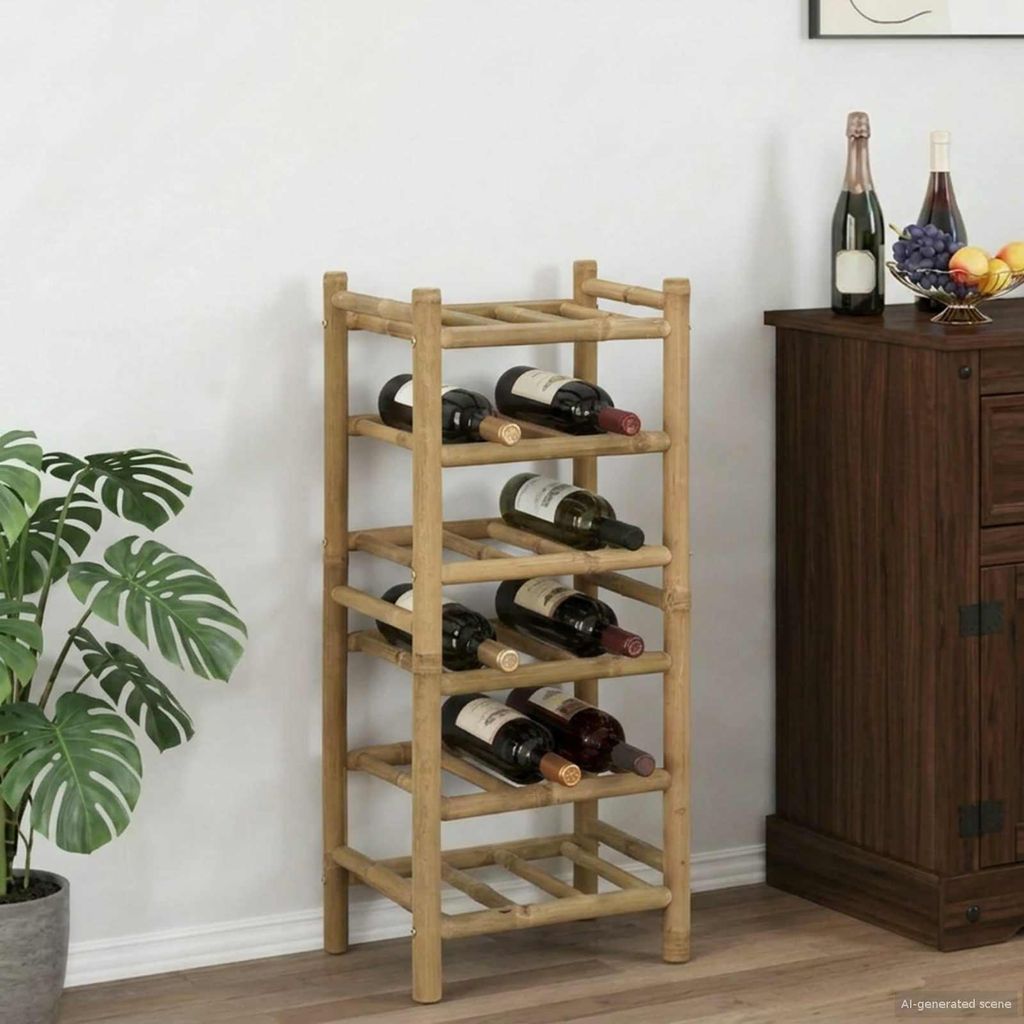 CLORIS Weinregal Natur 32,5 x 29,5 x 72 cm Bambus - Weinregale CC581