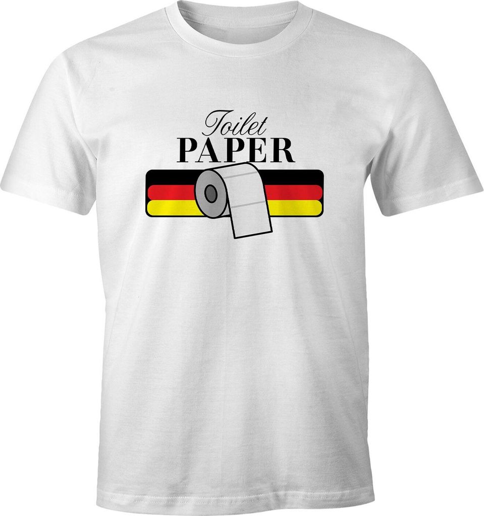Herren T-Shirt Parodie Klopapier Hamsterkäufe Fun-Shirt Spruch lustig Moonworks weiß 3XL