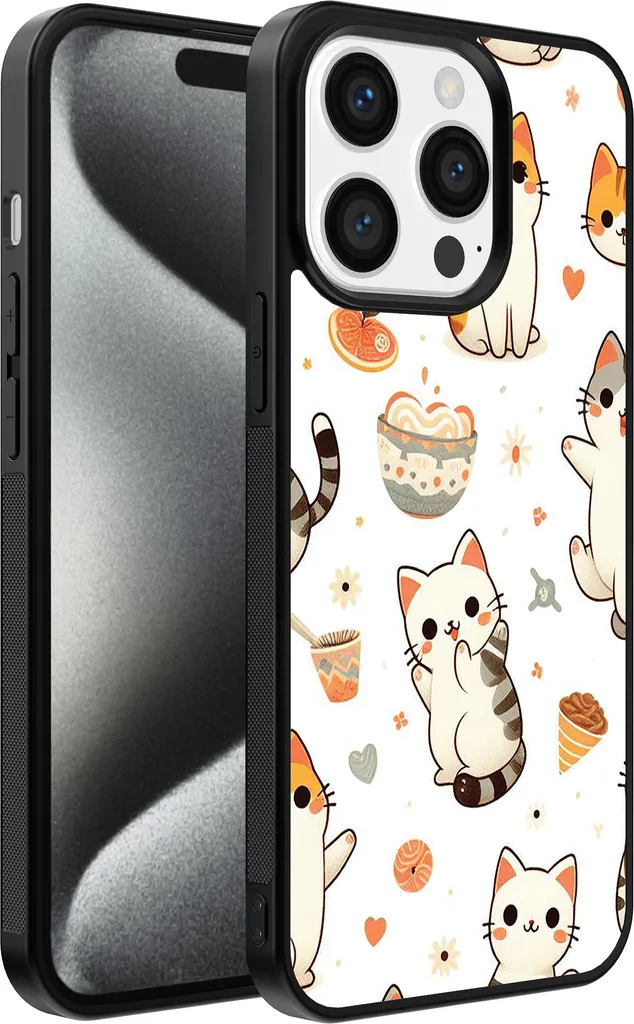 Custodia per iPhone 15 Pro con stampa di un gatto - TPU Back Cover Case Cat Design
