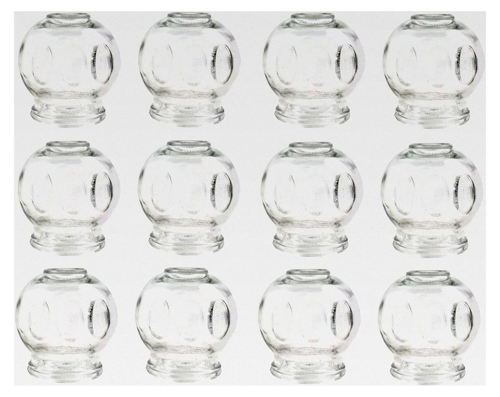Glas Schröpfset für Entspannung (12 St/4,5 cm) - Schröpfgläser aus Glas für Wellness und Vakuummassage