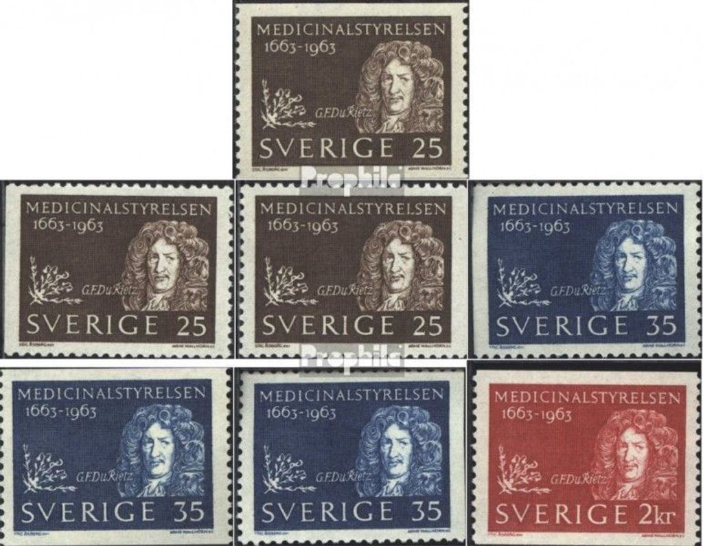 Briefmarken Schweden 1963 Mi 508A,Dl,Dr,509A, Dl,Dr,510A (kompl. Ausg.) postfrisch Reichsgesundheitsamt