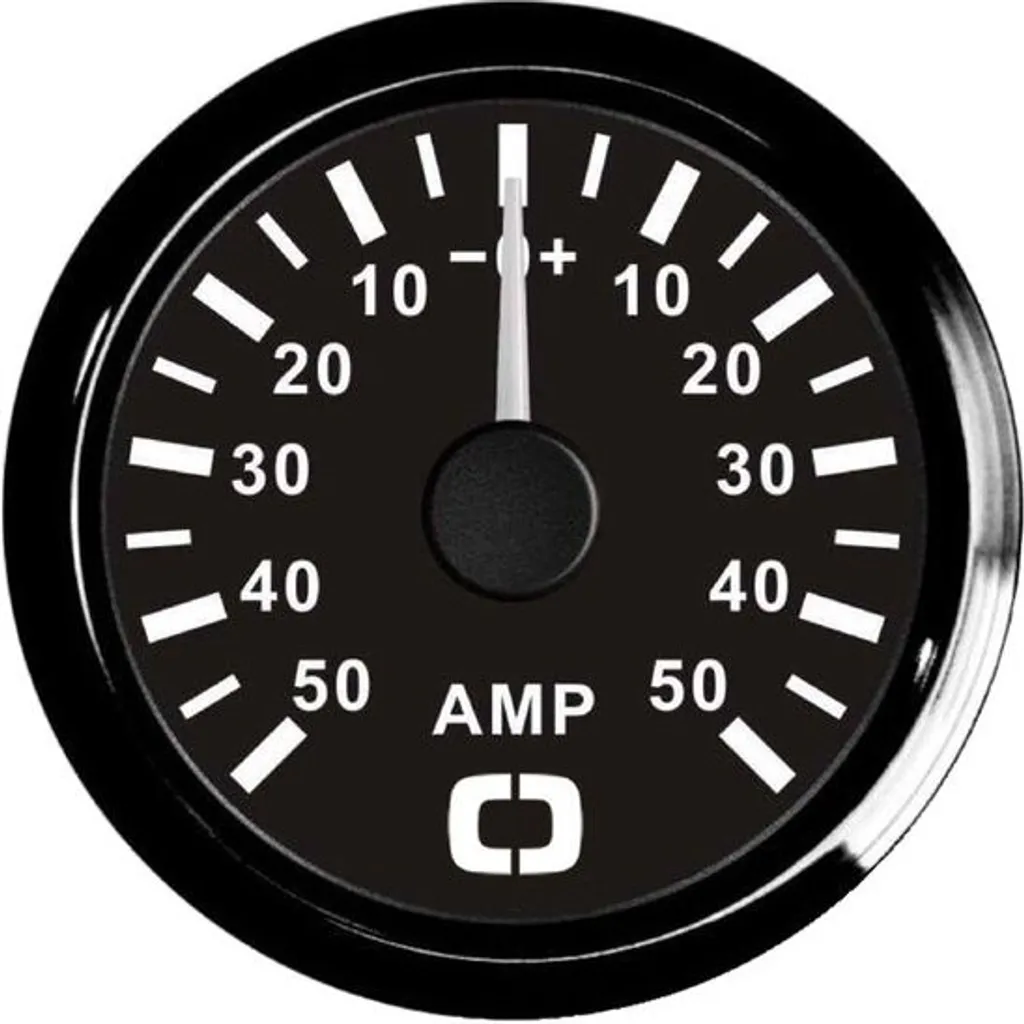 Ampèremètre 50A avec Shunt Noir, Écran Digital Noir pour Tableau de Bord