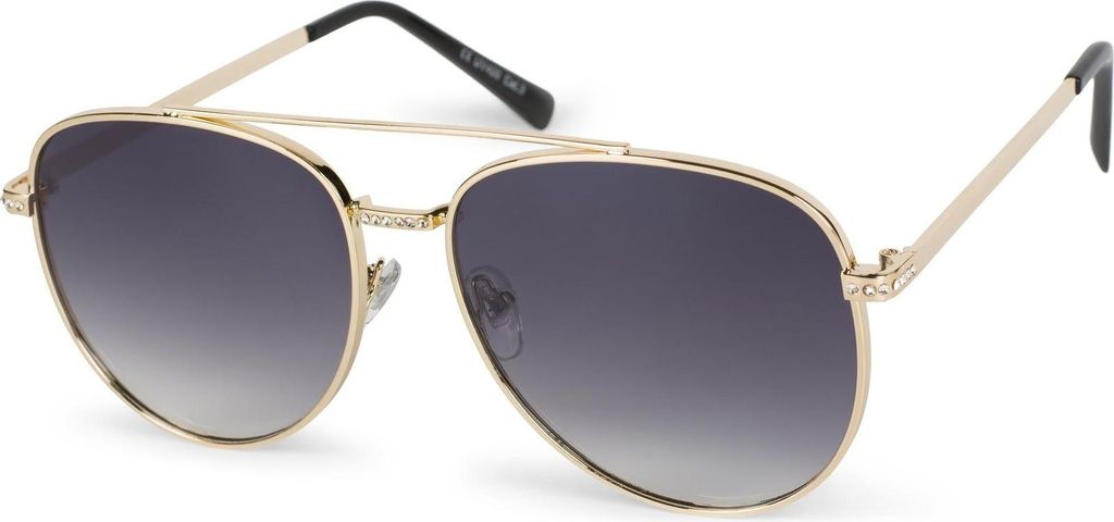 styleBREAKER Damen Piloten Sonnenbrille mit Strass Applikation, getönte Polycarbonat Gläser und Metall Gestell 09020119