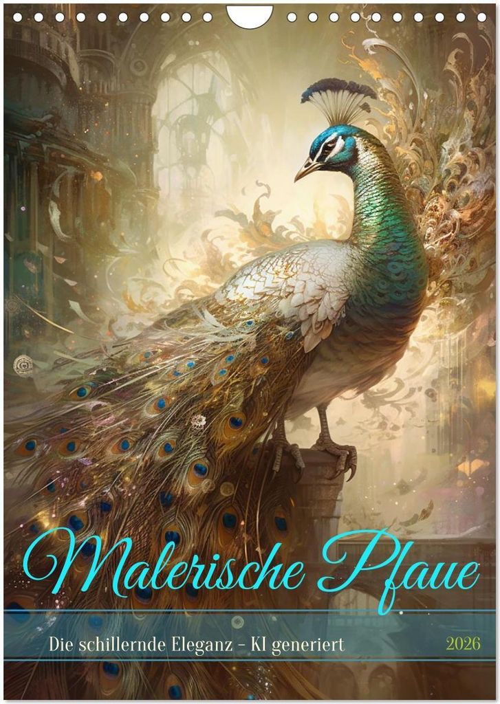 Malerische Pfaue (Wandkalender 2026 DIN A4 hoch), CALVENDO Monatskalender