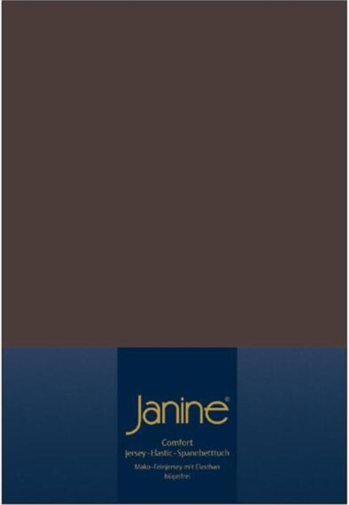 Janine Design Elastic-Jersey Spannbetttuch (für Box-Spring Betten) TOPPER 5001 Farbe dunkel braun Größe 200x200 cm