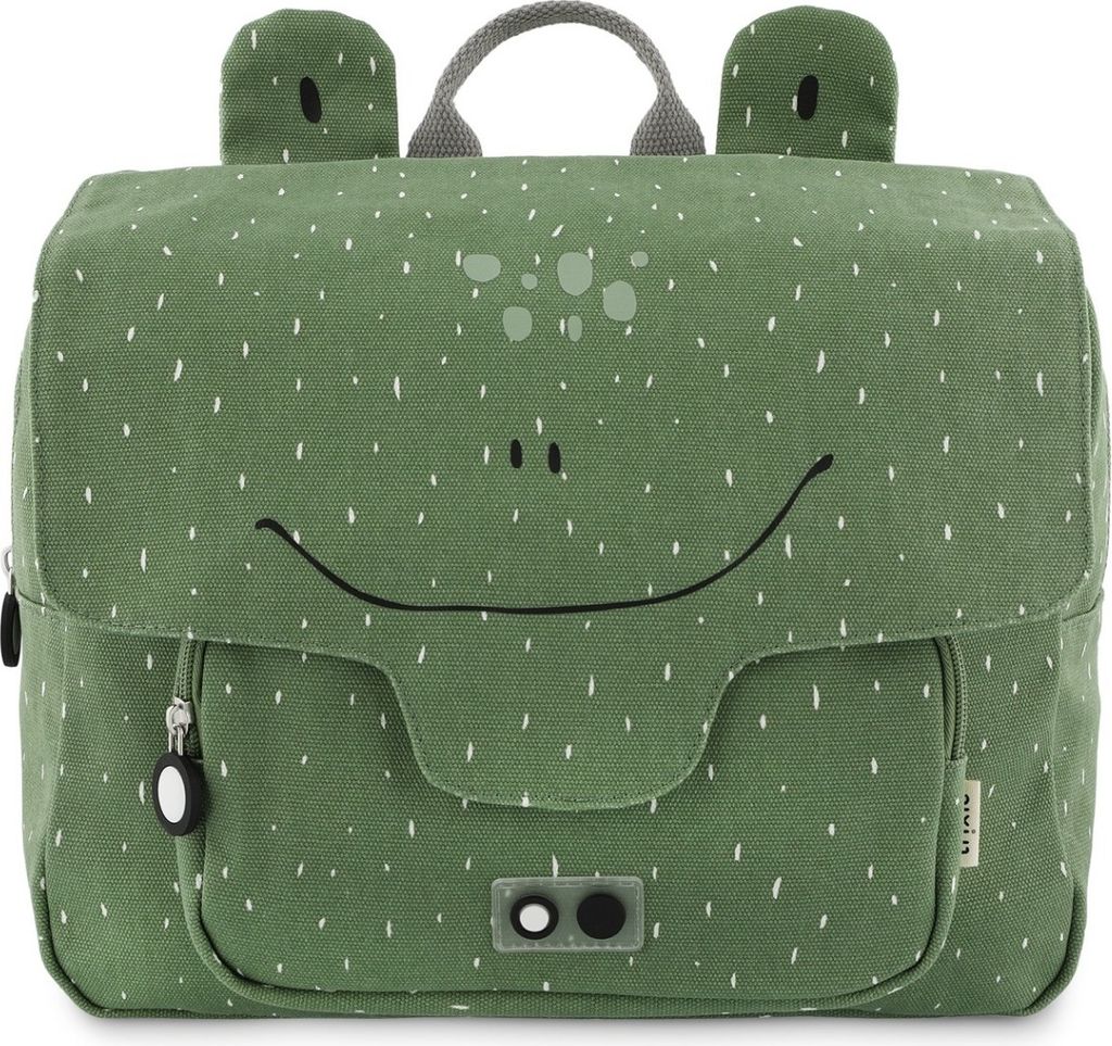 Schultasche Mr. Frosch mit gepolsterten Schultergurten und Produktbild 