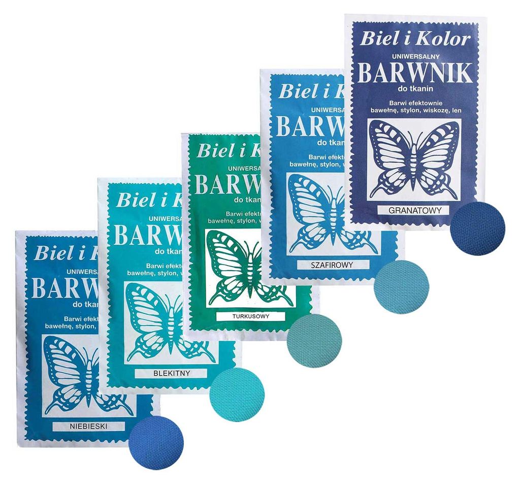 5 x 10g Batikfarbe Textilfarbe Stofffarbe Farbmix Blautöne