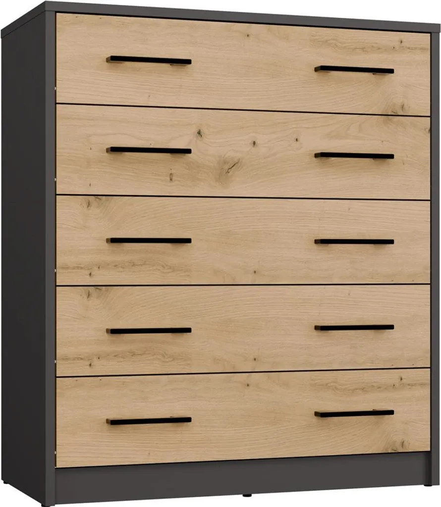 Mobile Portascarpe ALEX 5 Ribalte: Design Antracite e Legno Artisan