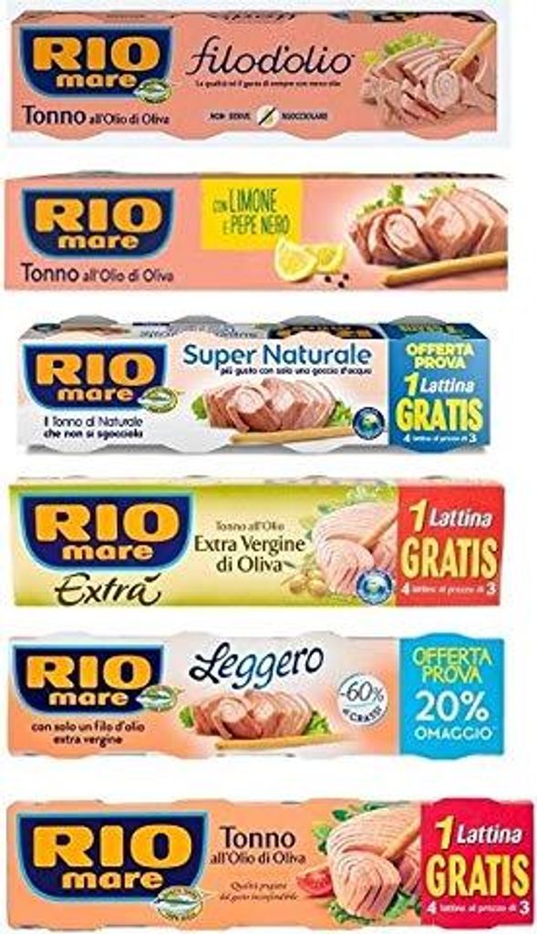 Testpaket Rio Mare Tonno Thunfisch in Dosen aus Italien Konserven 24 Dosen