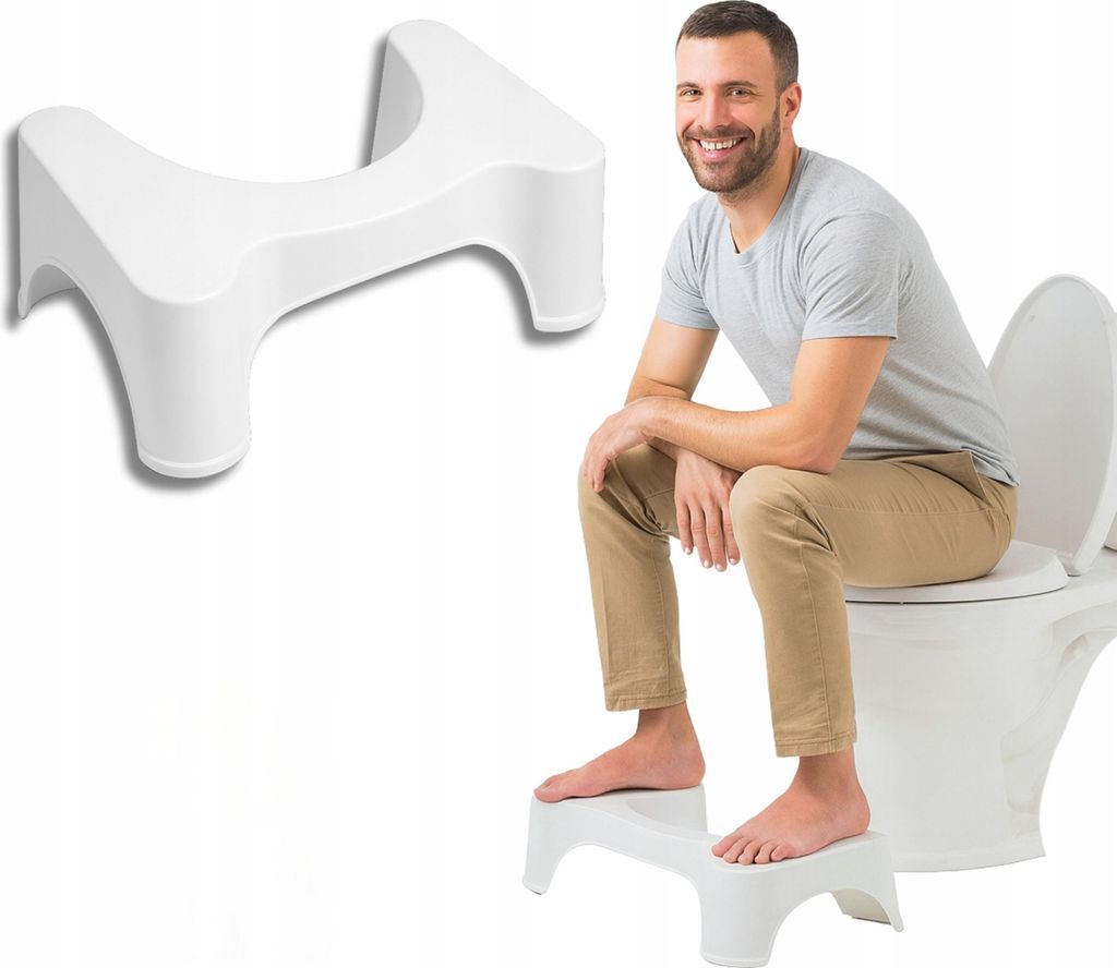 Sgabello da toilette - Antiscivolo - Bianco - 42 x 26 x 17 Immagine del prodotto 