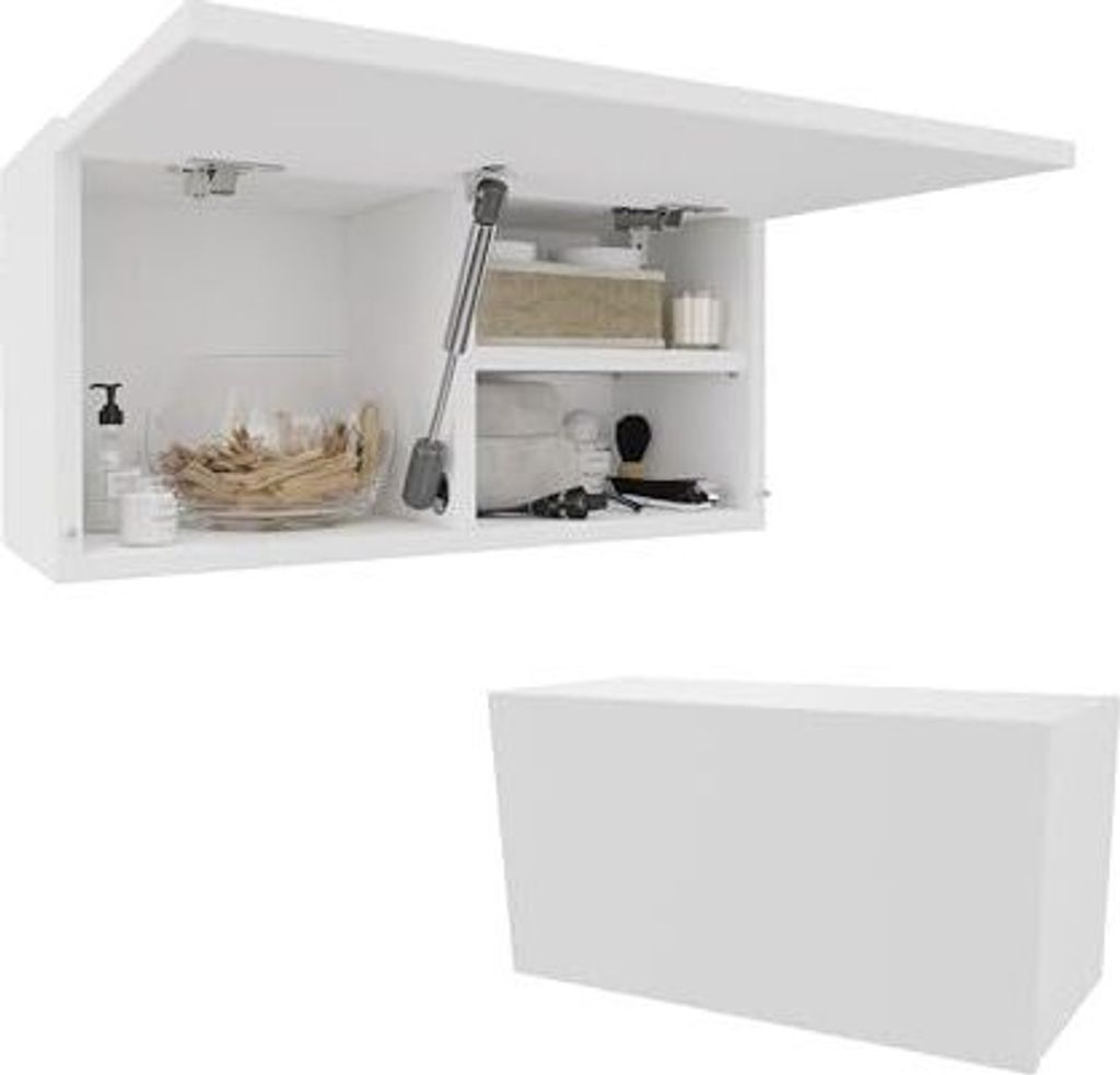 PLATAN ROOM Badschrank Hängeschrank 60 x 30 x 25 cm Matt Badezimmerschrank hängend Wandschrank für Bad weiß