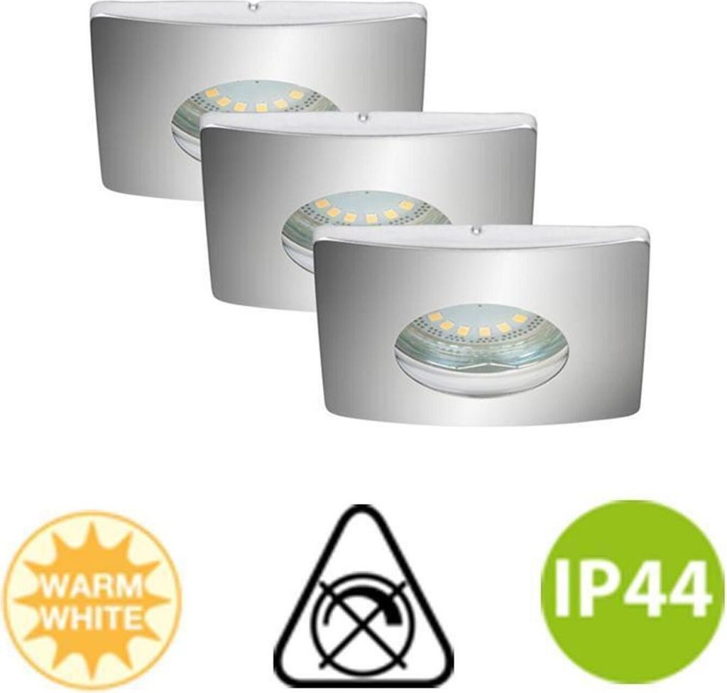 Einbauleuchte Briloner Attach LED Downlight 3er Set Deckenlampe Chrom