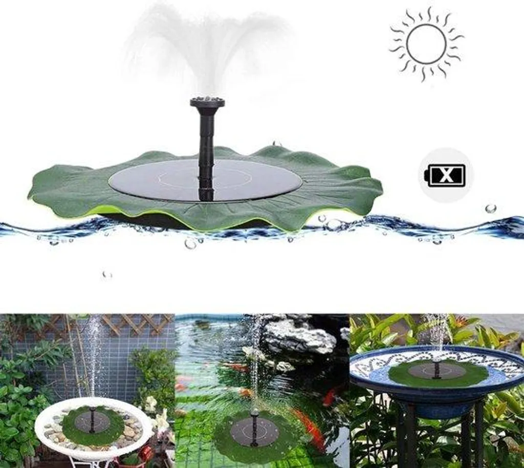 Fontaine solaire flottante pour bassin et piscine, diamètre de 28 cm