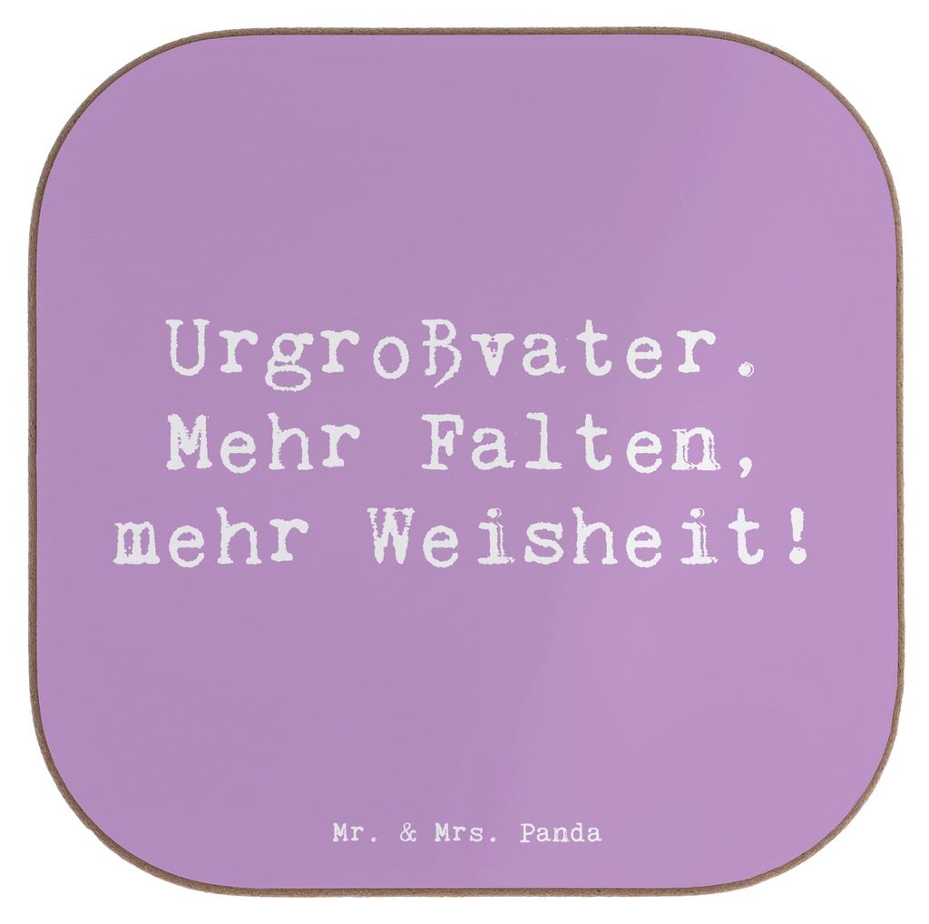 Mr. & Mrs. Panda Untersetzer Spruch Urgroßvater Weisheit - Lavendeltraum - Geschenk, Weihnachten, Familienbande, handgemacht, Erbe, Familienmitgli...