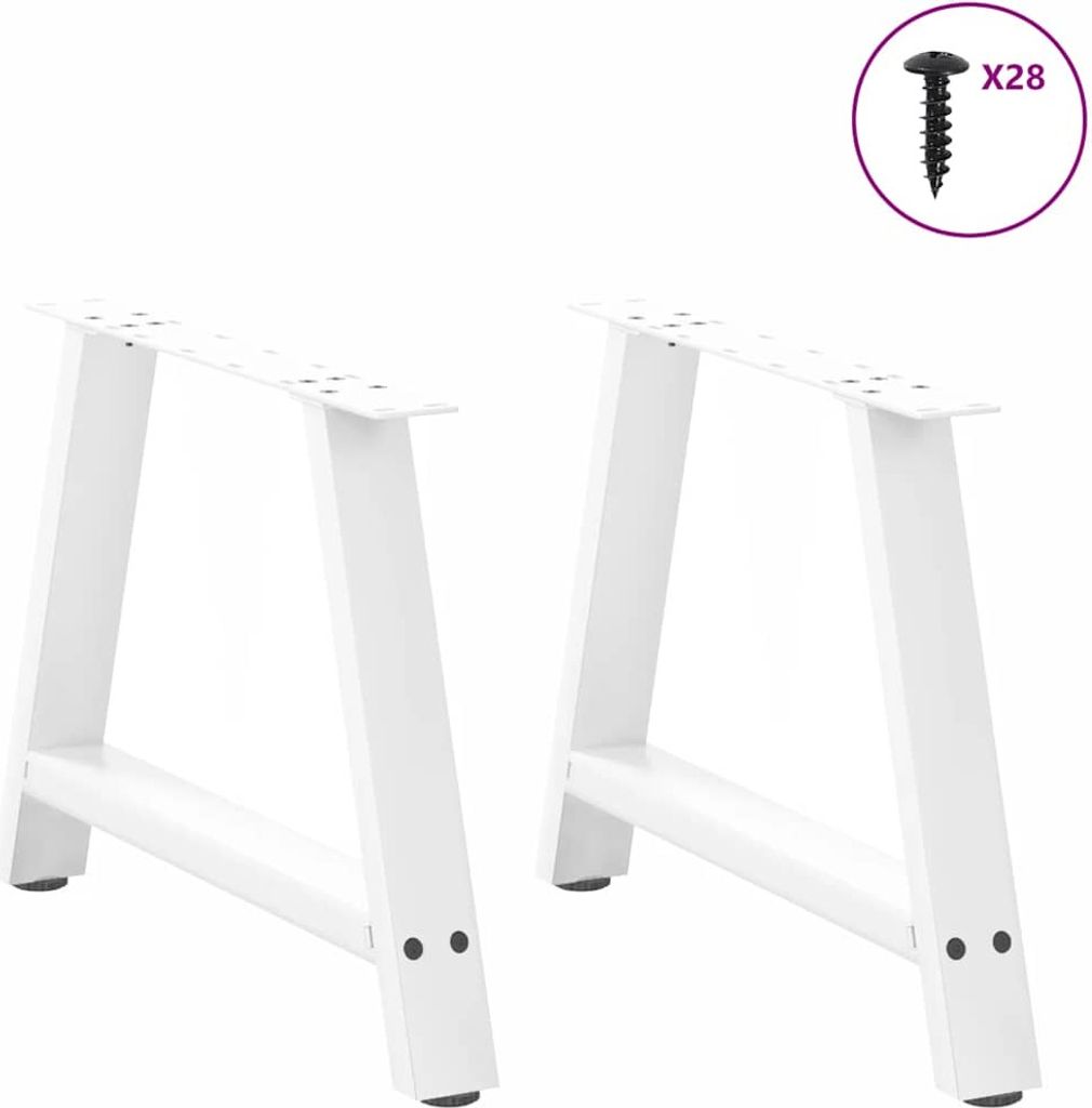 "Winterschlussverkauf "Tischbeine - Tischgestell für Couchtisch, Esstisch - Couchtischbeine A-Form 2er-set Weiß 60x(42-43) cm Stahl NeuMöbel 811...