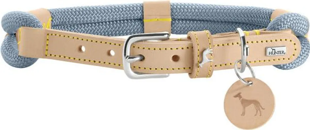Hunter Malia Collare Cane Blu 45-54cm | Design Nautico e Vera Pelle
