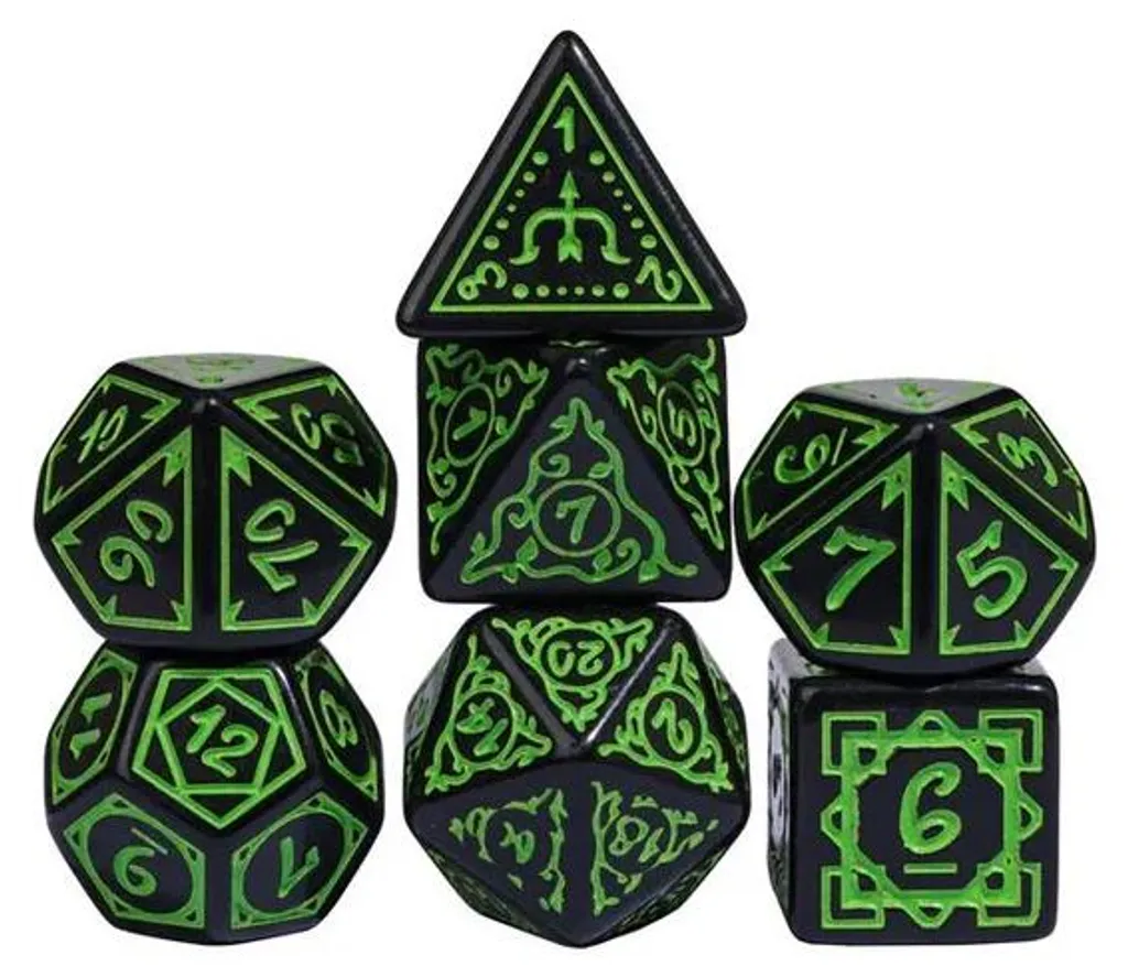 Dés JDR Foam Brain Games Cryptic Knots Verdant Multicolore pour RPG